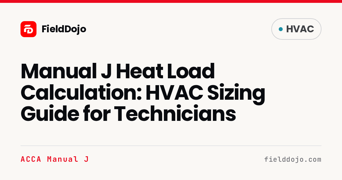 Manual J Heat Load Calculation: HVAC Sizing Guide for Technicians