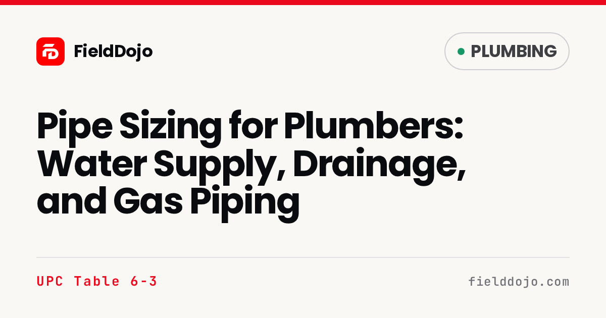 Pipe Sizing for Plumbers: Water Supply, Drainage, and Gas Piping
