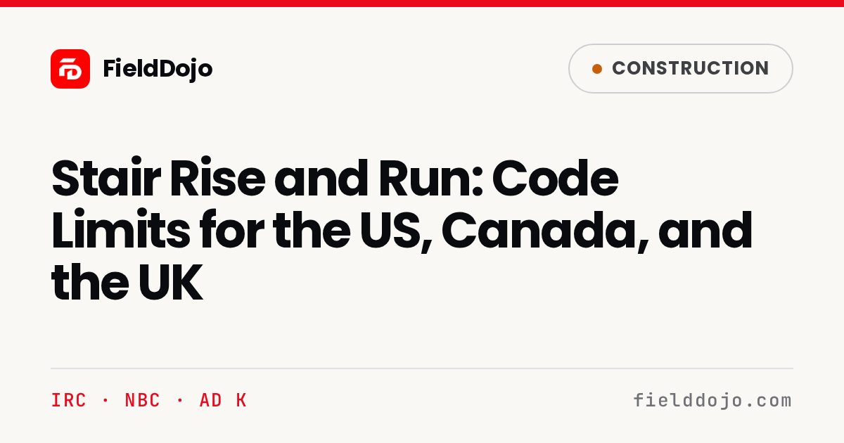 Stair Rise and Run: Code Limits for the US, Canada, and the UK