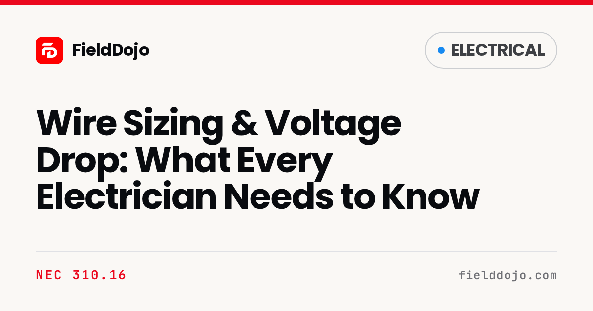 Wire Sizing and Voltage Drop: What Every Electrician Needs to Know